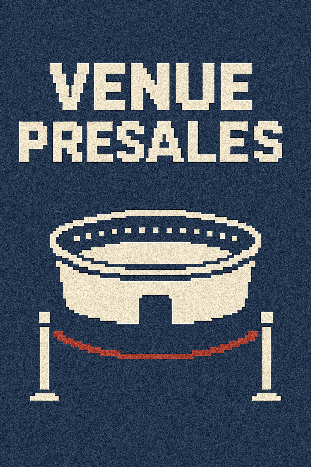 Illustration of a concert venue sending presale codes to loyal local fans